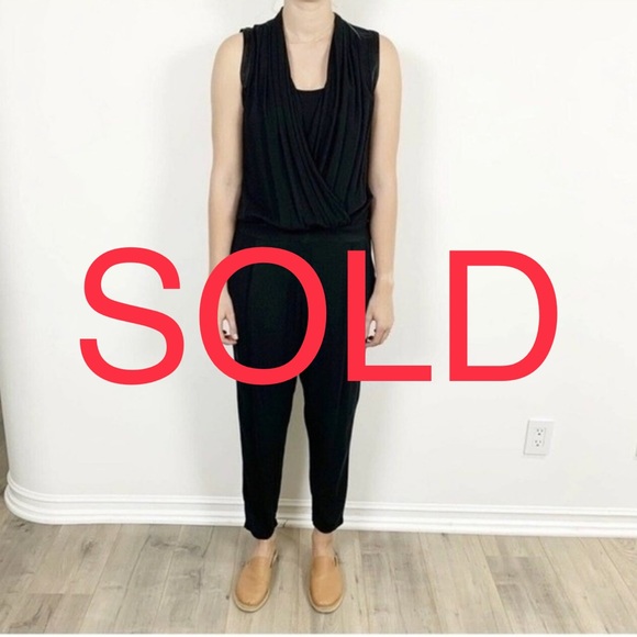 Ella Moss Pants - Ella Moss Stella Black Pocket Tank Jumpsuit Size Large